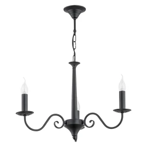 Czarny klasyczny żyrandol świecznikowy ASTOR 1O2893 W3 CZA/Le 3-płomienny