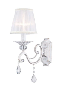 Biały kinkiet z kryształami do sypialni GRES ARM1247-01-G/MA