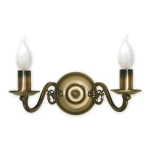 Podwójny kinkiet świecznikowy złoty PŁOMYK BIS 1381/K2/Le