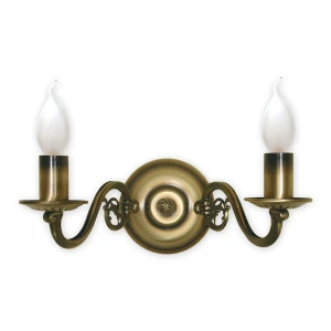 Podwójny kinkiet świecznikowy złoty PŁOMYK BIS 1381/K2/Le