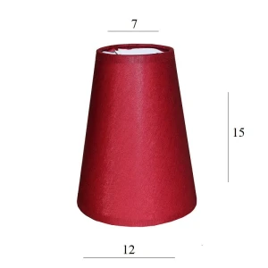 ABAŻUREK do lampy stożek 2S-E14 czerwony 7/12 wys 15 