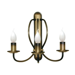 Patynowany kinkiet świecznikowy KORNE 1392/K3/Le 