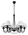 Stylowa lampa wisząca ROMA czarna 1397K/02/01/AX 6-ramienna