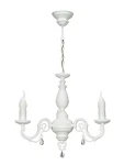 Biały żyrandol z kryształkami do sypialni VIOLA KRYSZTAŁ O3003 W3 BIA/K/Le 3-ramienny