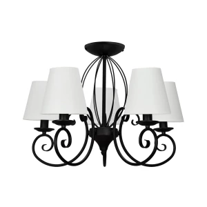 Elegancki czarny żyrandol DOMINO O3025 W5 CZA/AB/01/Le 5-ramienny