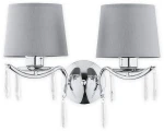 Srebrny kinkiet podwójny  ALDIGA 1O2481 K2 CH/Le