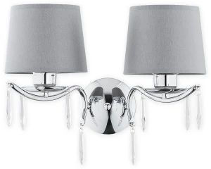 Srebrny kinkiet podwójny  ALDIGA 1O2481 K2 CH/Le