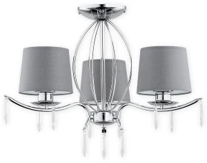 Srebrny żyrandol do sypialni ALDIGA 1O2483 W3 CH/Le 3-płomienny