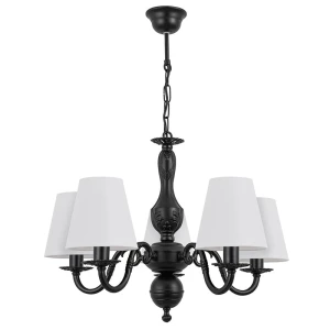 Czarno-biały żyrandol do salonu klasyczny LALKA 3045 CZA/AB/01/Le
