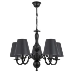 Stylowy czarny żyrandol do jadalni LALKA O3045 CZA/AB/14/Le