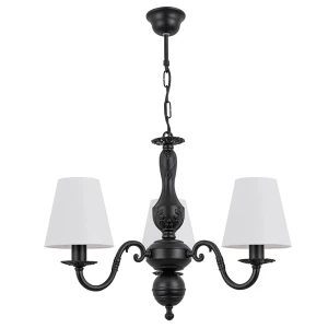 Elegancki czarno-biały żyrandol LALKA O3043 W3 CZA/AB/01/Le 3-ramienny