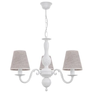 Biała lampa wisząca do sypialni LALKA O3043 W3 BIA/AB/05/Le