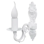 Biały kinkiet prowansalski płomyk NELA O3030 K1 BIA/Le