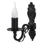 Ozdobny czarny kinkiet płomyk NELA O3030 K1 CZA/Le