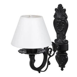 Efektowny czarno-biały kinkiet klasyczny NELA O3030 K1 CZA/1S/01/Le