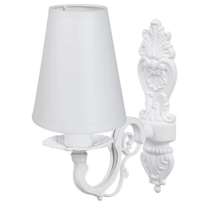 Uroczy biały kinkiet do sypialni NELA O3030 K1 BIA/2S/01/Le