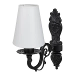 Klasyczny czarno-biały kinkiet do sypialni NELA O3030 K1 CZA/2S/01/Le