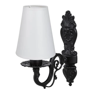 Klasyczny czarno-biały kinkiet do sypialni NELA O3030 K1 CZA/2S/01/Le
