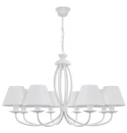 Elegancki biały żyrandol OLIVER O3058 W8 BIA/1S/01/Le 8-ramienny