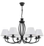 Duży czarny żyrandol OLIVER O3058 W8 CZA/1S/01/Le 8-ramienny