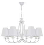 Elegancka biała lampa OLIVER O3058 W8 BIA/AB/01/Le 8-ramienna