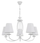 Piękny prosty żyrandol 5-płomienny OLIVER O3055 W5 BIA/AB/01/Le
