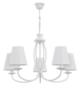 Piękny prosty żyrandol 5-płomienny OLIVER O3055 W5 BIA/AB/01/Le