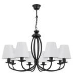 Duży czarny żyrandol OLIVER O3058 W8 CZA/AB/01/Le 8-ramienny 