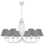 Stylowy biały żyrandol OLIVER O3058 W8 BIA/1S/08/Le 8-ramienny 