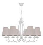 Duży biały żyrandol OLIVER O3058 W8 BIA/AB/13/Le 8-ramienna 