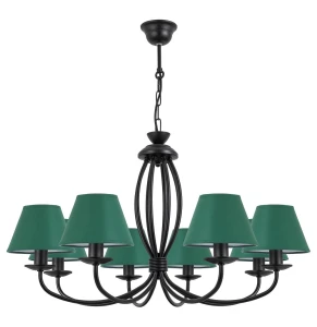 Czarny elegancki żyrandol OLIVER O3058 W8 CZA/1S/35/Le 8-ramienny 