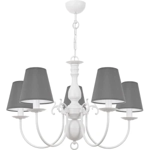 Biała lampa sufitowa wisząca MARIA BIAŁA O3125 W5 BIA/AB/08/Le               