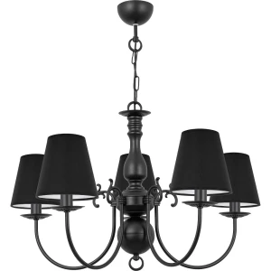 Stylowy żyrandol w czarnym kolorze MARIA CZARNA O3125 W5 CZA/AB/14/Le 5-ramienny