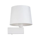 Tkaninowy biały kinkiet do pokoju CHILEN 18201/N    