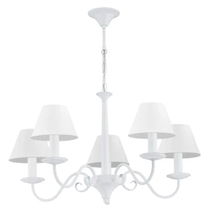 Biała lampa sufitowa z abażurami ASTOR 1S 1O2895 W5 BIA/1S/Le