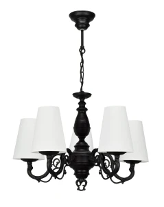 Czarna lampa sufitowa do salonu VIOLA O3005 W5 CZA/2S/01/Le 5-ramienna