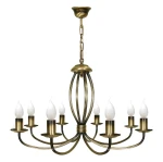 Złoty żyrandol świecznikowy do salonu KORNE 1397/W8/Le 8-plomienny 