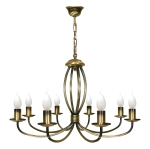 Złoty żyrandol świecznikowy do salonu KORNE 1397/W8/Le 8-plomienny 