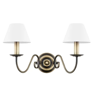 Podwójny patynowany kinkiet z abażuremi ASTOR 1S 1O2891 K2 PAT/1S/Le