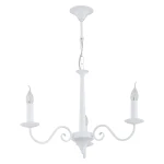 Klasyczny biały żyrandol świecznikowy ASTOR 1O2893 W3 BIA/Le 3-płomienny 