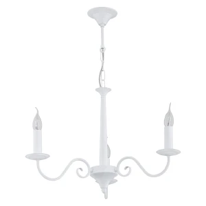 Klasyczny biały żyrandol świecznikowy ASTOR 1O2893 W3 BIA/Le 3-płomienny 