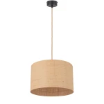 Lampa wisząca z dużym abażurem w stylu eko JULITA EKO 14W/rattan/CZ-Bz/G   