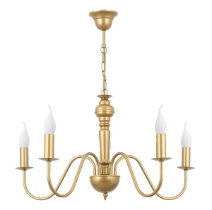 Stylowy złoty żyrandol GOLDSUN CLASSIC 1336G/17 5-płomienny 