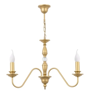 Złoty żyrandol świecznikowy KRISTAL CLASSIC 4161G/17