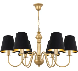 Czarno-złoty ekskluzywny żyrandol GOLDSUN AB 1335G/17/53 6-płomienny 