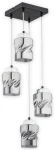 Efektowna stylowa lampa wisząca do salonu  MERO 1O2965 W4 CZA/CH/Le  
