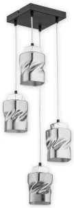 Efektowna stylowa lampa wisząca do salonu  MERO 1O2965 W4 CZA/CH/Le  