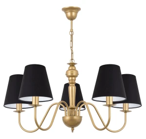 Elegancki złoty żyrandol GOLDSUN AB 1336G/17/14 5-ramienny 