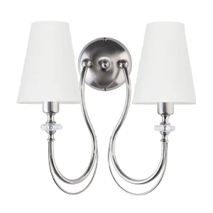 Srebrny kinkiet podwójny klasyczny MELENA 11690- ME K2 SR/2S/J