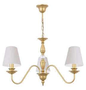 Złoty klasyczny żyrandol do sypialni KRISTAL AB 4161G/17/01  